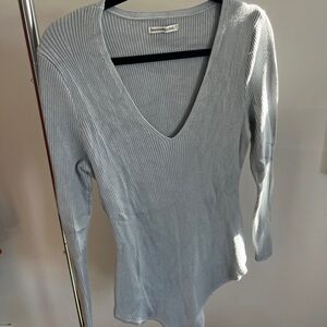 Abercrombie & Fitch Light Gray V-Neck Sweater bodysuit never worn
